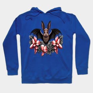 Virginia Big-Eared Bat Surrounded By A Wreath Of Dogwood Tattoo Style Art Hoodie